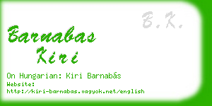 barnabas kiri business card
