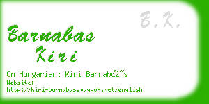 barnabas kiri business card